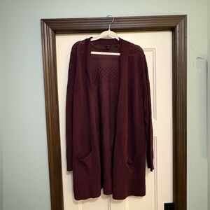 Torrid Deep Purple Pointelle Longline Cardigan Sweater